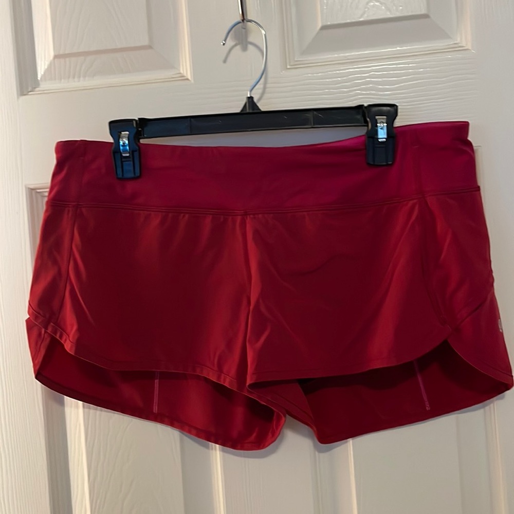Lululemon red speed shorts size 10